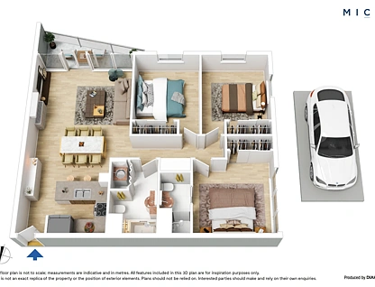505/28 Bank Street, South Melbourne, Melbourne CBD, 3 غرف, 2 حمامات, Apartment