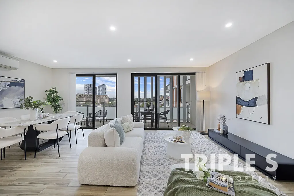 Homebush 2房 Vogue大楼顶层 两居室最大户型 双阳台 私密市景 主卧带套间 双车位储物笼 Level 7 Luxury | Expansive 2-Bedroom with City Views, Dual Balconies & 2 Car Spaces