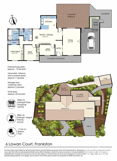 6 Lowan Court, Frankston, VIC 3199, 3房, 1浴, House
