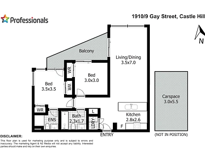 1910/9 Gay Street, Castle Hill, The Hills, 2 침실, 2 욕실, Apartment