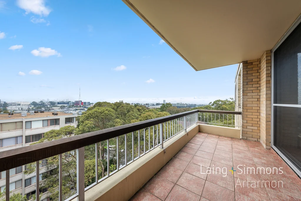 Private Corner Location, Large Balcony with Stunning District Views !