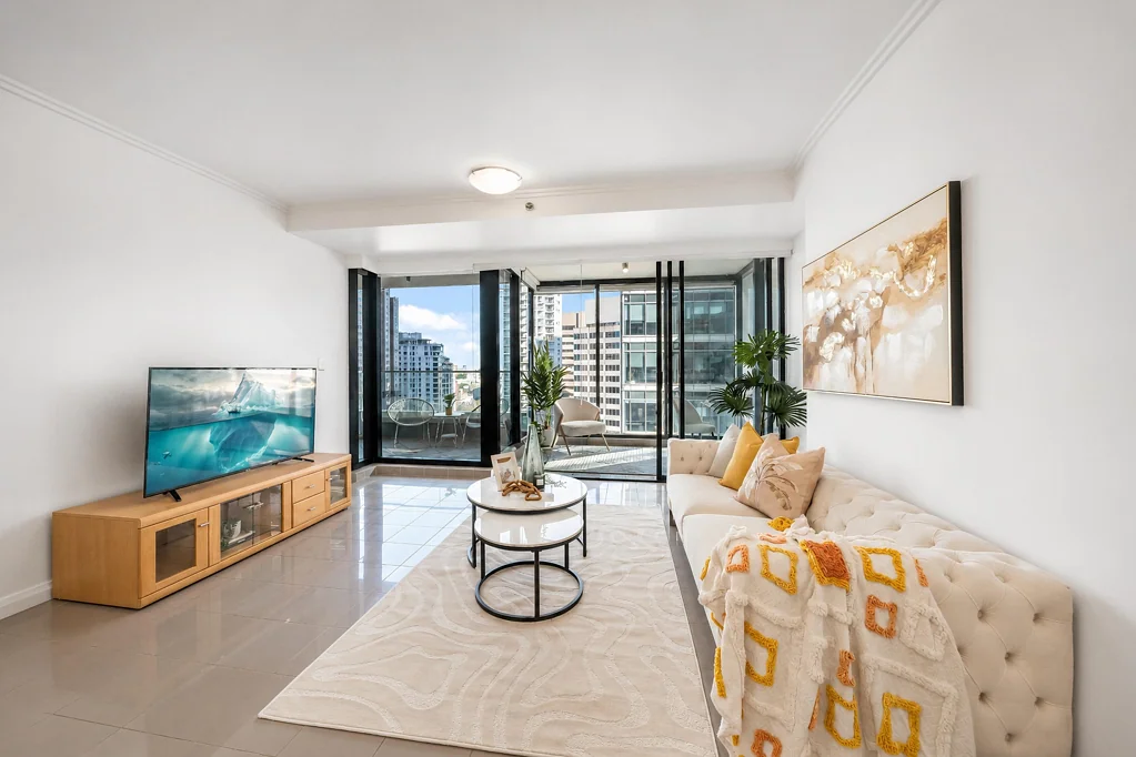 Sydney 1غرفة نوم Designer CBD Living with Elevated Views in the Iconic World Tower