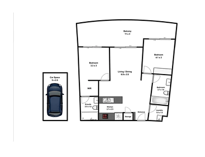 29/82 Boundary Street, Brisbane City, Brisbane - Inner City Region, 2 कमरे, 2 बाथरूम, Apartment
