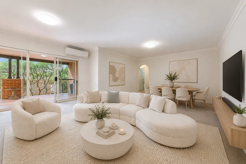 Sunlit top-floor beachside living with spacious entertaining balcony