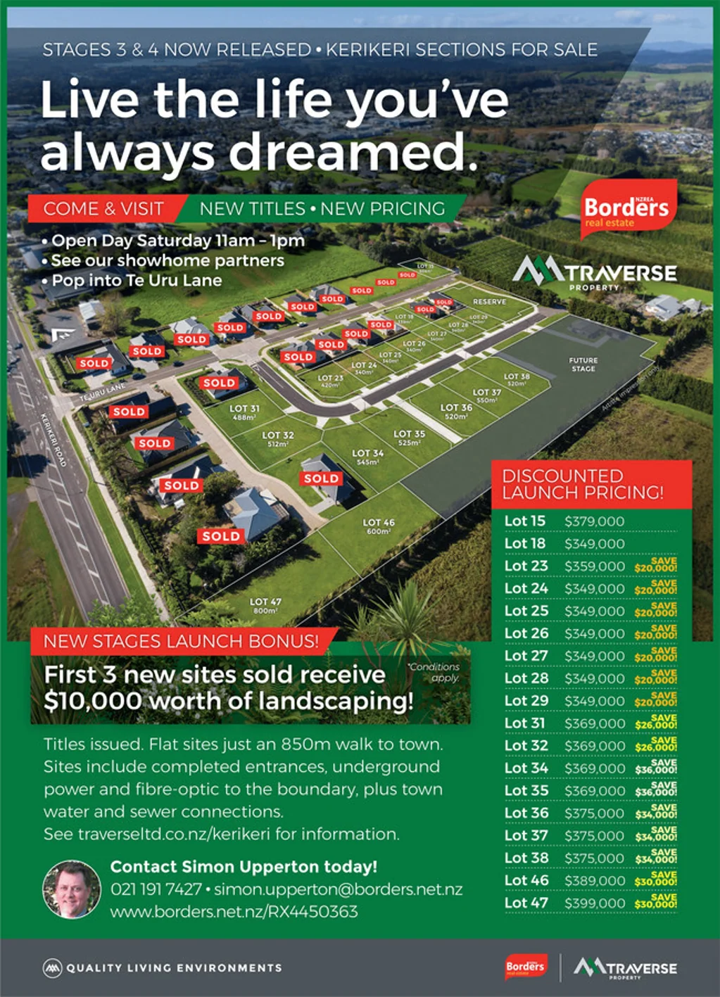 Kerikeri NEW RELEASE OF 16 SECTIONS - NEW PRICING