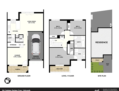 56 Cobden Parkes Crescent, Lidcombe, Parramatta (Northwest suburbs), 3 कमरे, 2 बाथरूम, Apartment