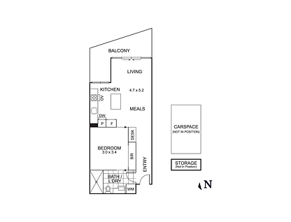 201/222 Bay Road, Sandringham, Bayside, 1 rūma, 1 rūma horoi, Apartment