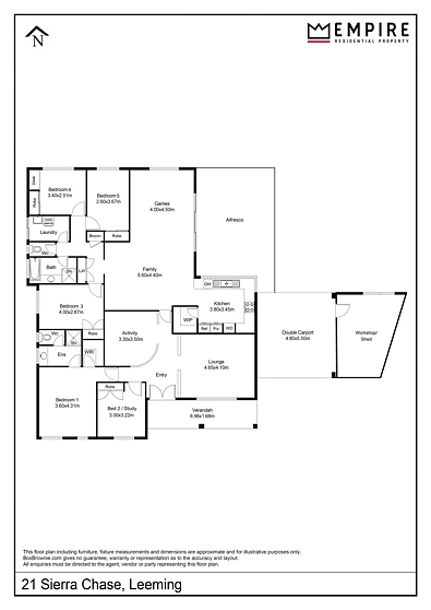21 Sierra Chase, Leeming, WA 6149, 5 Schlafzimmer, 2 Badezimmer, House