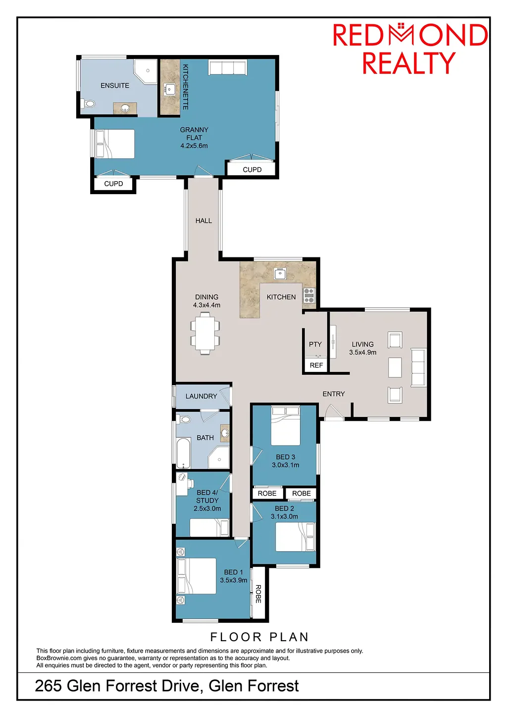 Glen Forrest 5房  Granny Flat or Private Parents Retreat?