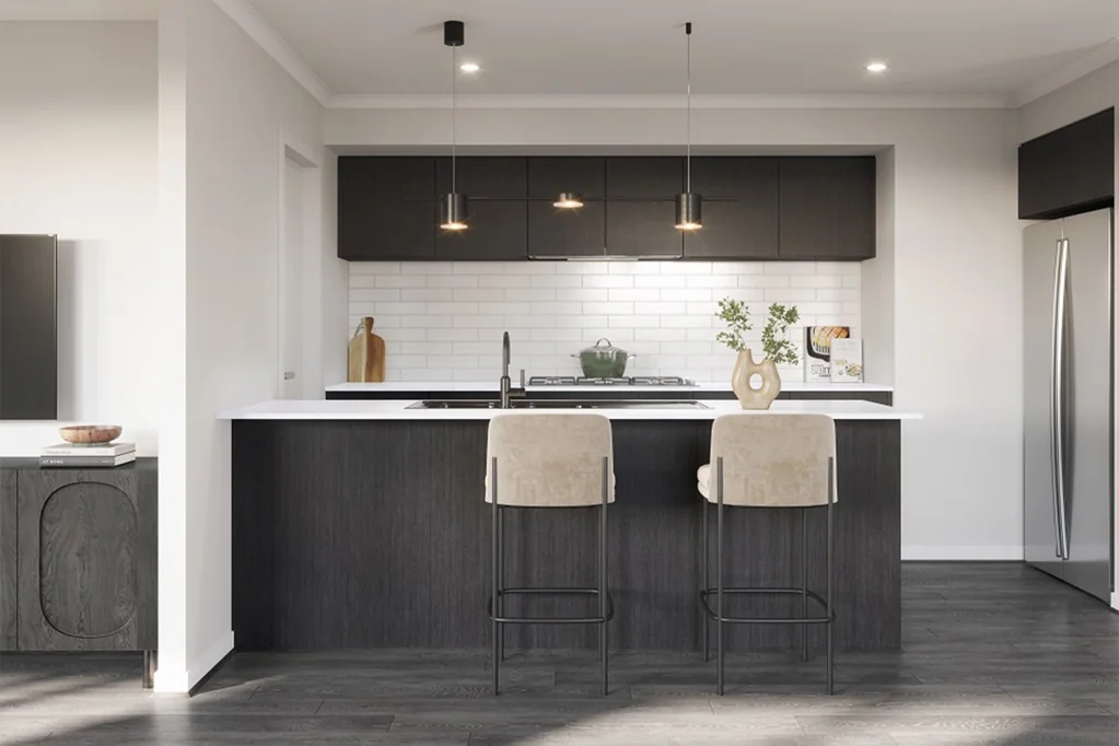 Gisborne 3ਬੈੱਡਰੂਮ The Madison offers plenty of entertaining space with a home theatre and open plan living that optimises natural light at every opportunity.
