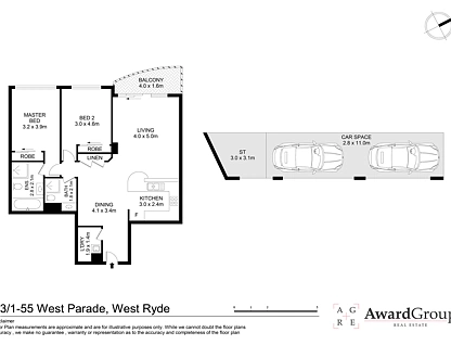 43/1-55 West Parade, West Ryde, Upper North Shore, 2 rūma, 2 rūma horoi, Apartment