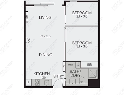 401/243 Franklin Street, Melbourne, Melbourne CBD, 2房, 1浴, Apartment