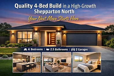 Shepparton North 4chambre Quality 4‑Bed Build in a High‑Growth Shepparton North, Your Next Move Starts Here.