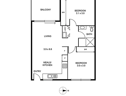 13/82 Hopetoun Avenue, Brunswick West, North Melbourne, 2房, 1浴, Apartment