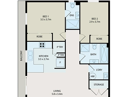 6/4-6 Edgbaston Road, Beverly Hills, South Western Suburbs, 2 غرف, 2 حمامات, Apartment