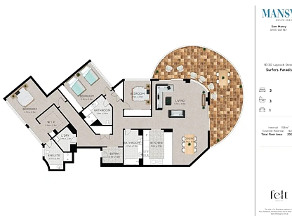 1E/30 Laycock Street, Surfers Paradise, Gold Coast, 3 રૂમ, 3 બાથરૂમ, Apartment