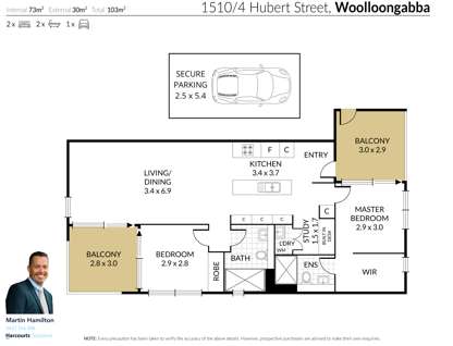 1510/4 Hubert Street, Woolloongabba, QLD 4102, 2 Bedrooms, 2 Bathrooms, Apartment