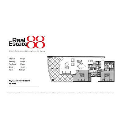 49/132 Terrace Road, Perth, WA 6000, 2 Bedrooms, 2 Bathrooms, Apartment