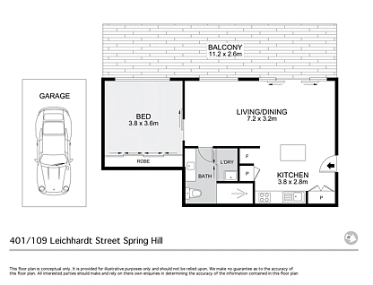 401/109 Leichhardt Street, Spring Hill, Brisbane - Inner City Region, 1 침실, 1 욕실, Apartment