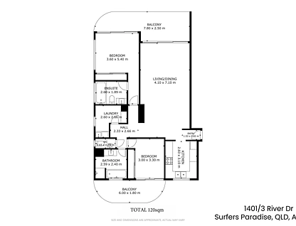 1401/3 River Drive, Surfers Paradise, Gold Coast, 2房, 2浴, Apartment