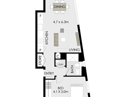 206/20 Brodie Spark Drive, Wolli Creek, South Western Suburbs, 1房, 1浴, Apartment