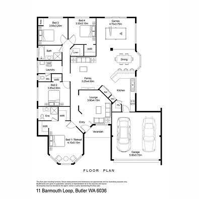 11 Barmouth Loop, Butler, WA 6036, 4 phòng ngủ, 2 phòng tắm, House