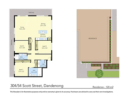 304/54-56 Scott Street, Dandenong, VIC 3175, 3部屋, 2バスルーム, Apartment