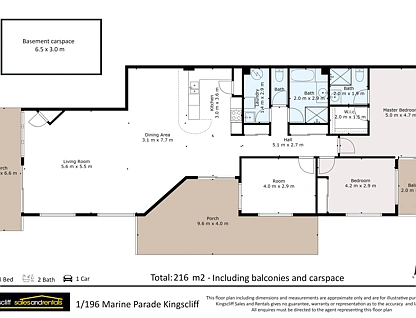 1/196 Marine Parade, Kingscliff, North Coast, 3 rūma, 2 rūma horoi, Apartment