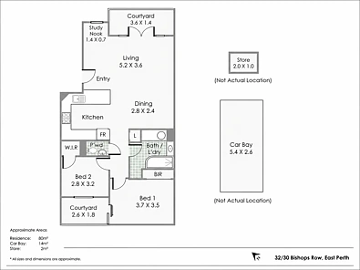 32/30 Bishops Row, East Perth, WA 6004, 2 Bedrooms, 1 Bathrooms, Apartment