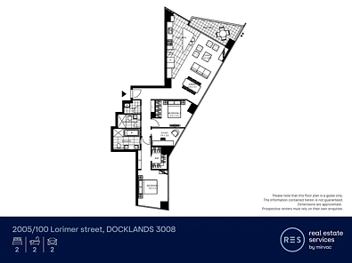 2005/100 Lorimer Street, Docklands, VIC 3008, 2 rūma, 2 rūma horoi, Apartment