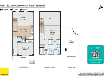 122/8 Dath Street, Teneriffe, Brisbane - Inner City Region, 2 침실, 2 욕실, Apartment