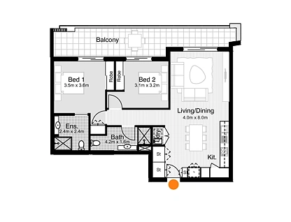 9/30 Pinaroo Place, Lane Cove North, Lower North Shore, 2 habitaciones, 2 baños, Apartment