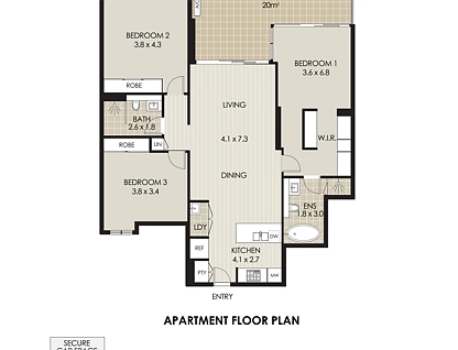 4/68-70 Chandos Street, St Leonards, Lower North Shore, 3部屋, 2バスルーム, Apartment