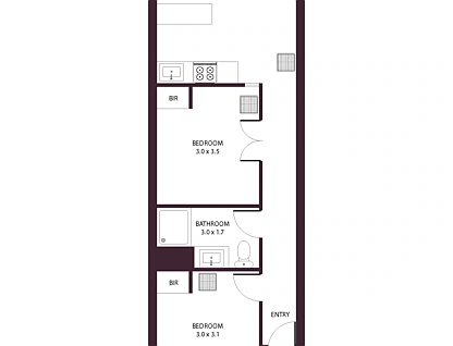 619/61 Hindmarsh Square, Adelaide, Adelaide CBD, 2 રૂમ, 1 બાથરૂમ, Apartment