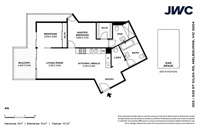 302/539 St Kilda Road, Melbourne, VIC 3004, 2 slaapkamers, 2 badkamers, Apartment