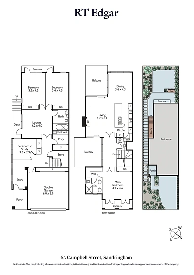 6A Campbell Street, Sandringham, VIC 3191, 4 chambres, 2 salles de bain, Townhouse