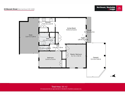 1 & 2/53 Moonah Street, Warrnambool, VIC 3280, 4部屋, 2バスルーム, Unit