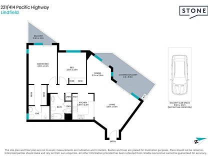 221/414 Pacific Highway, Lindfield, Upper North Shore, 2 rūma, 2 rūma horoi, Apartment