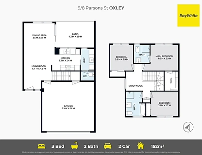 9/8 Parsons Street, Oxley, QLD 4075, 3 ਕਮਰੇ, 2 ਬਾਥਰੂਮ, Townhouse