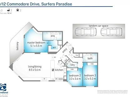 10/12 Commodore Drive, Surfers Paradise, Gold Coast, 3 Schlafzimmer, 2 Badezimmer, Apartment