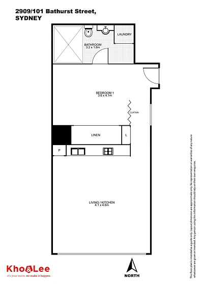 2909/101 Bathurst Street, Sydney, NSW 2000, 1 rūma, 1 rūma horoi, Apartment