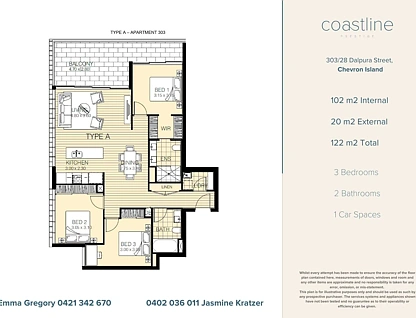 303/28 Dalpura Street, Surfers Paradise, Gold Coast, 3 ਕਮਰੇ, 2 ਬਾਥਰੂਮ, Apartment