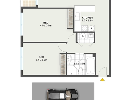 8/193-197 Oberon Street, Coogee, Eastern Suburbs, 2 غرف, 1 حمامات, Apartment
