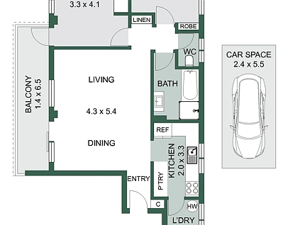 4/243-245 Ernest Street, Cammeray, Lower North Shore, 2 રૂમ, 1 બાથરૂમ, Apartment