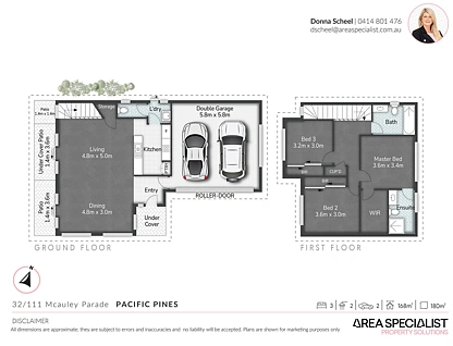 32/111 McAuley Parade, Pacific Pines, Gold Coast, 3房, 2浴, Townhouse