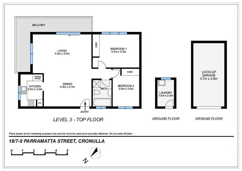 18/7-9 Parramatta Street, Cronulla, NSW 2230, 2 Bedrooms, 1 Bathrooms, Apartment
