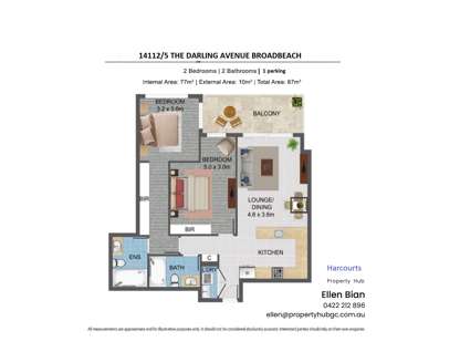 14112/5 The Darling Avenue, Broadbeach, QLD 4218, 2 Bedrooms, 2 Bathrooms, Apartment
