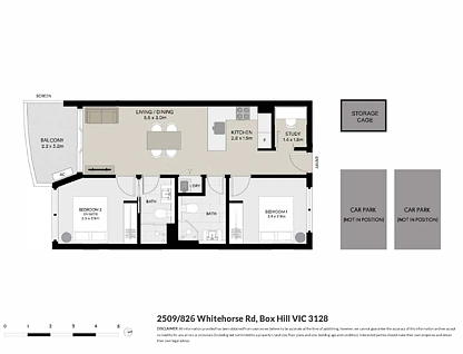 2509/826-828 Whitehorse Road, Box Hill, Inner East Melbourne, 2 રૂમ, 2 બાથરૂમ, Apartment