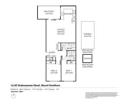 16/42 Shakespeare Street, Mount Hawthorn, Perth CBD, 2 कमरे, 2 बाथरूम, Apartment