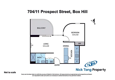 704/11 Prospect Street, Box Hill, VIC 3128, 1房, 1浴, Apartment